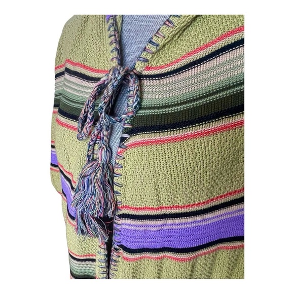 Anthropologie Moth Calexico Hooded Striped Poncho Sz XS - Picture 10 of 15